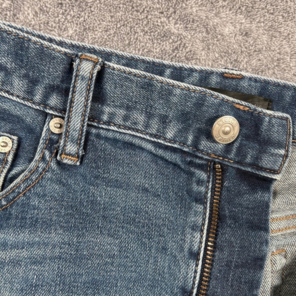Uniqlo Jeans Japanese Selvedge Denim Kaihara Slim Straight Low Rise Men 35x27 - Picture 10 of 15